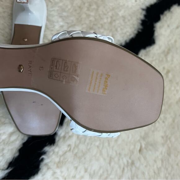 Revolve Raye Ali White Leather Woven Heels - Picture 9 of 9